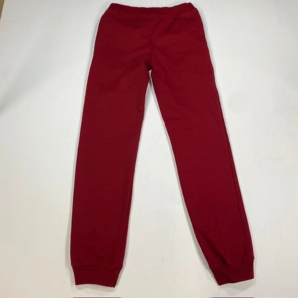 True‎ Religion Mens Red Script Logo Fleece Jogger Sweatpants Size Large